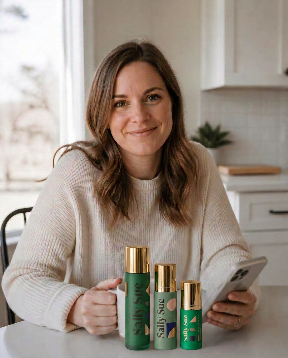 Sally Sue — 34, two kids, with her own Sally Sue skincare brand